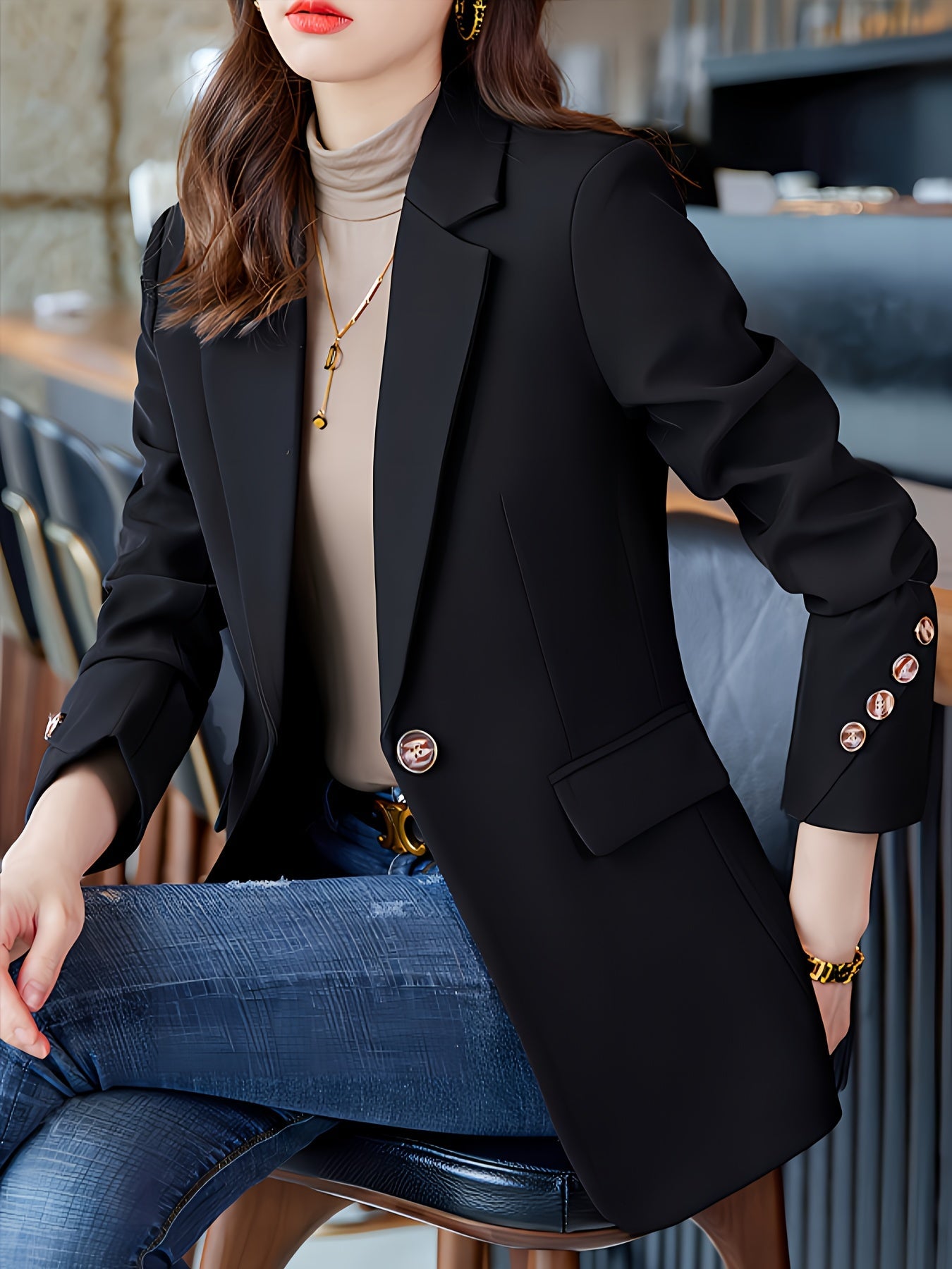 Stijlvol en veelzijdig: Ontdek de Perfecte Blazer voor Elke Gelegenheid! Luxe, duurzame katoenmix. Shop Nu. afbeelding 8