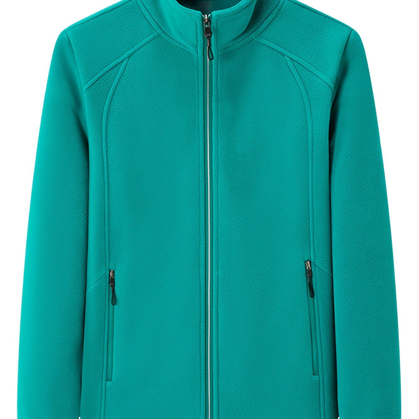 Pluche outdoor jas met staande kraag afbeelding 18