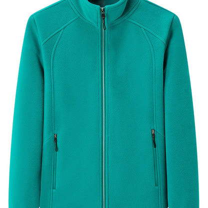 Pluche outdoor jas met staande kraag afbeelding 18