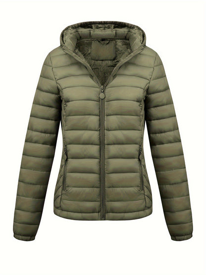 Modieuze gewatteerde ritsbare hoodie jas - stijlvol & warm voor elke gelegenheid! afbeelding 4