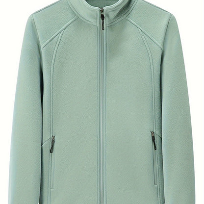 Pluche outdoor jas met staande kraag afbeelding 11