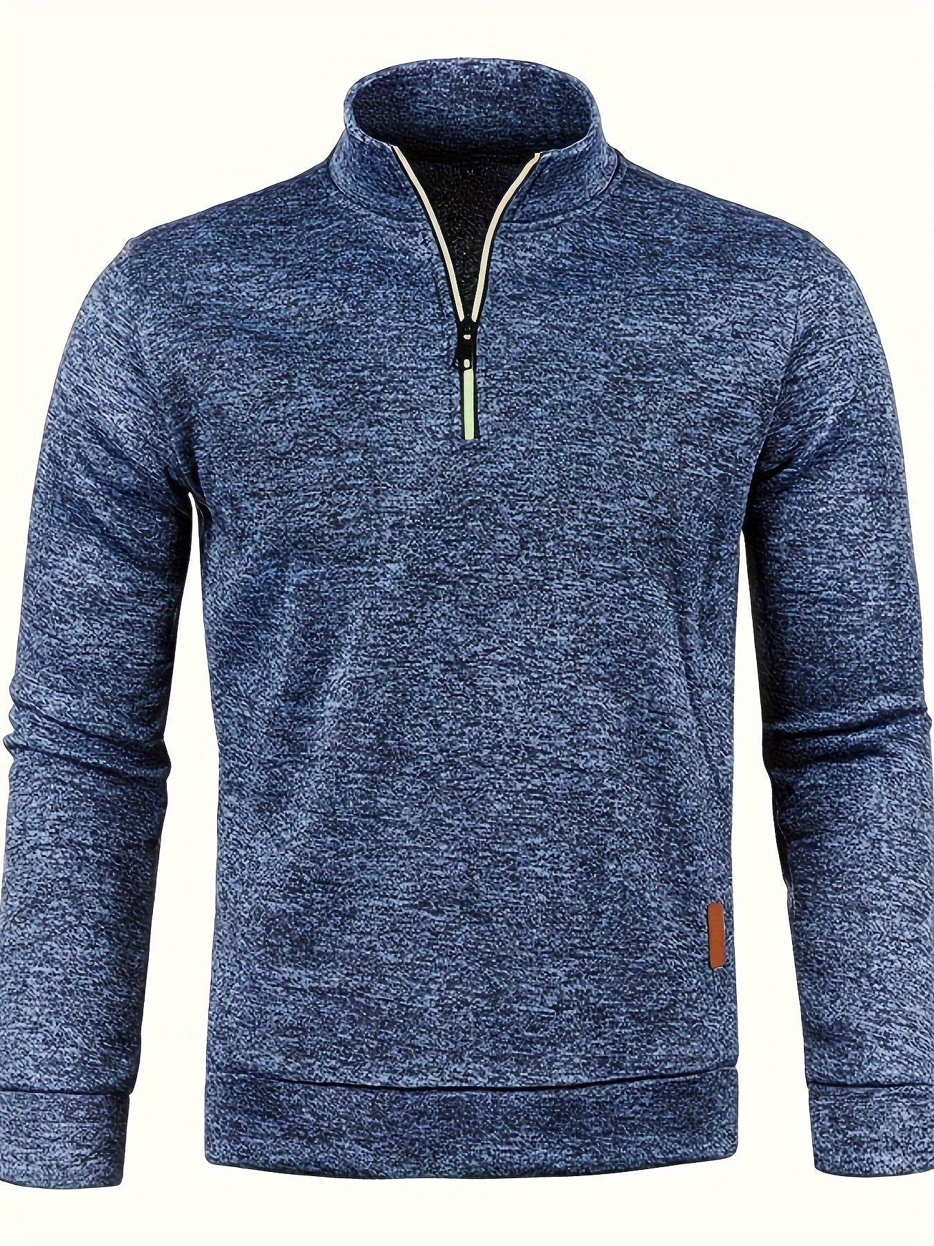 Heren fleece trui met halsrits