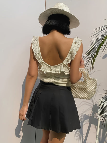 Hoge taille damesrok met plooien en katoenmix: stijlvol en comfortabel! afbeelding 5