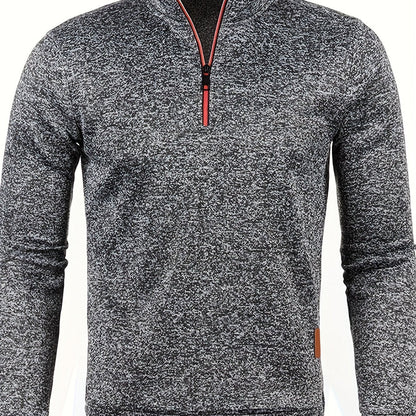 Heren fleece trui met halsrits