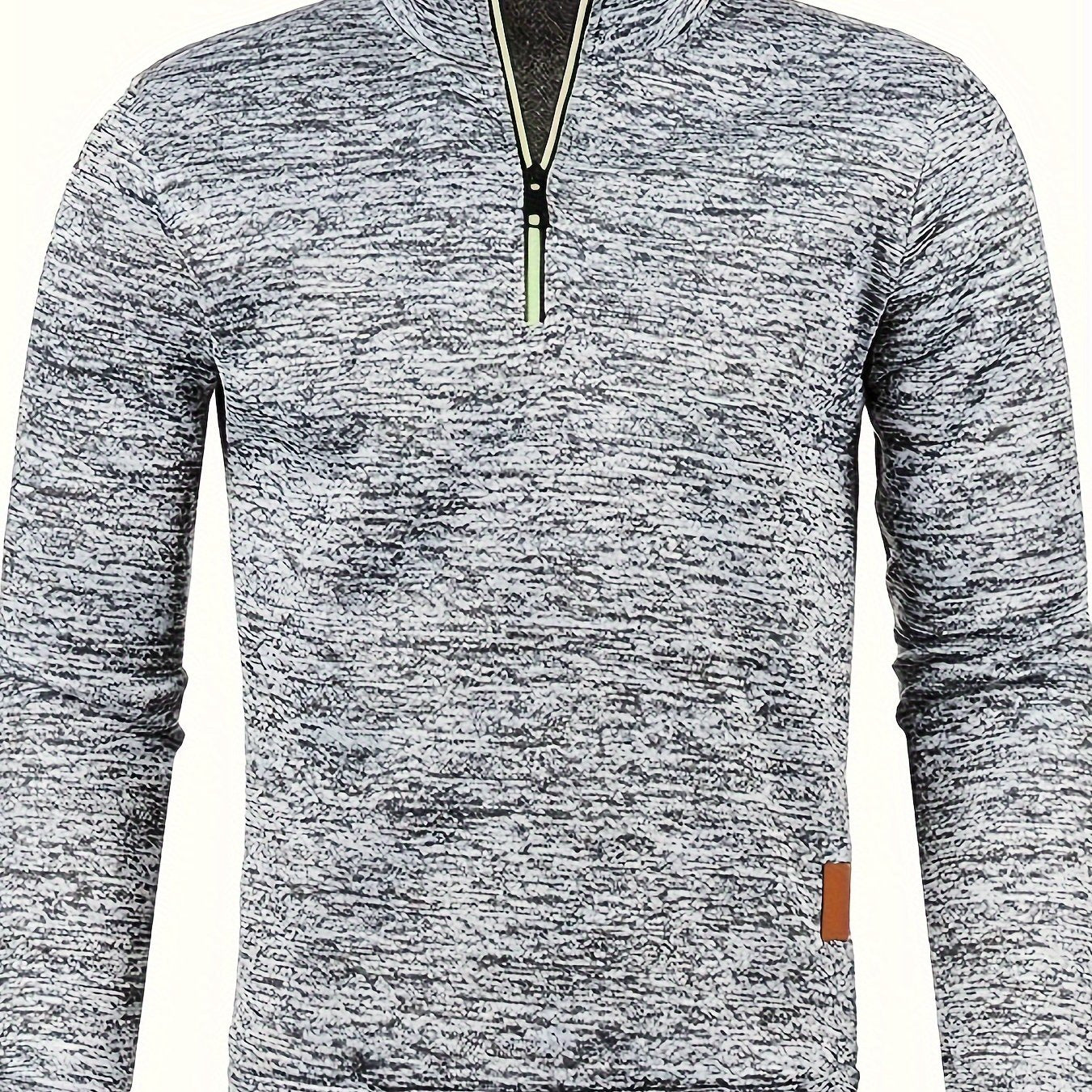 Heren fleece trui met halsrits