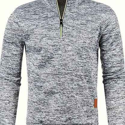 Heren fleece trui met halsrits