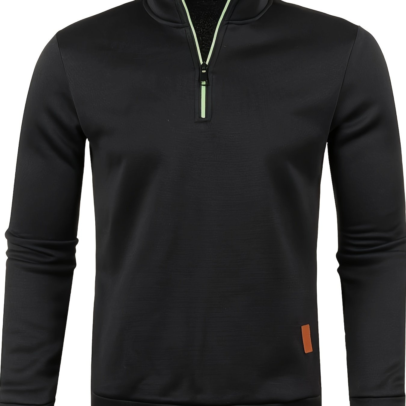 Heren fleece trui met halsrits