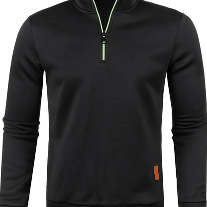 Heren fleece trui met halsrits