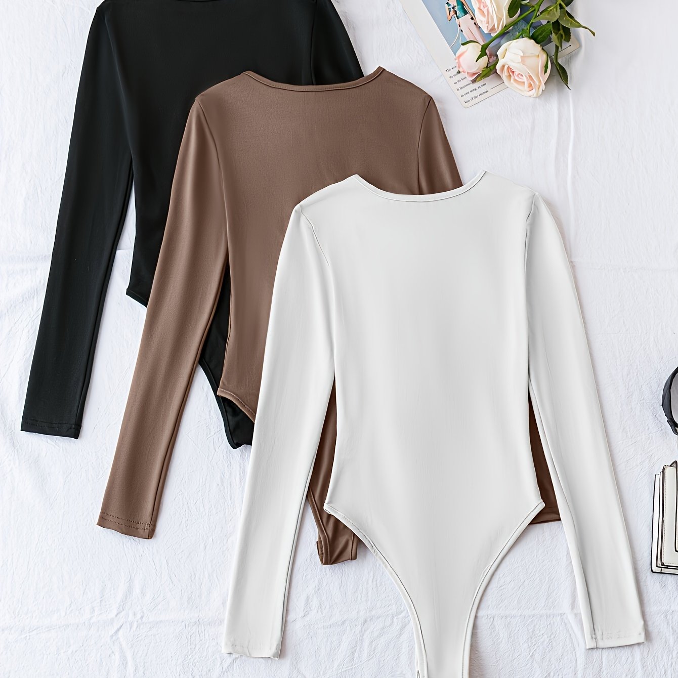 Set van 3 Casual Bodysuits met Lange Mouwen en Ronde Hals – Comfort en Stijl in Eén! Perfect voor Lente en Herfst. Gemaakt van Hoogwaardige Katoenmix. Shop Nu! afbeelding 13