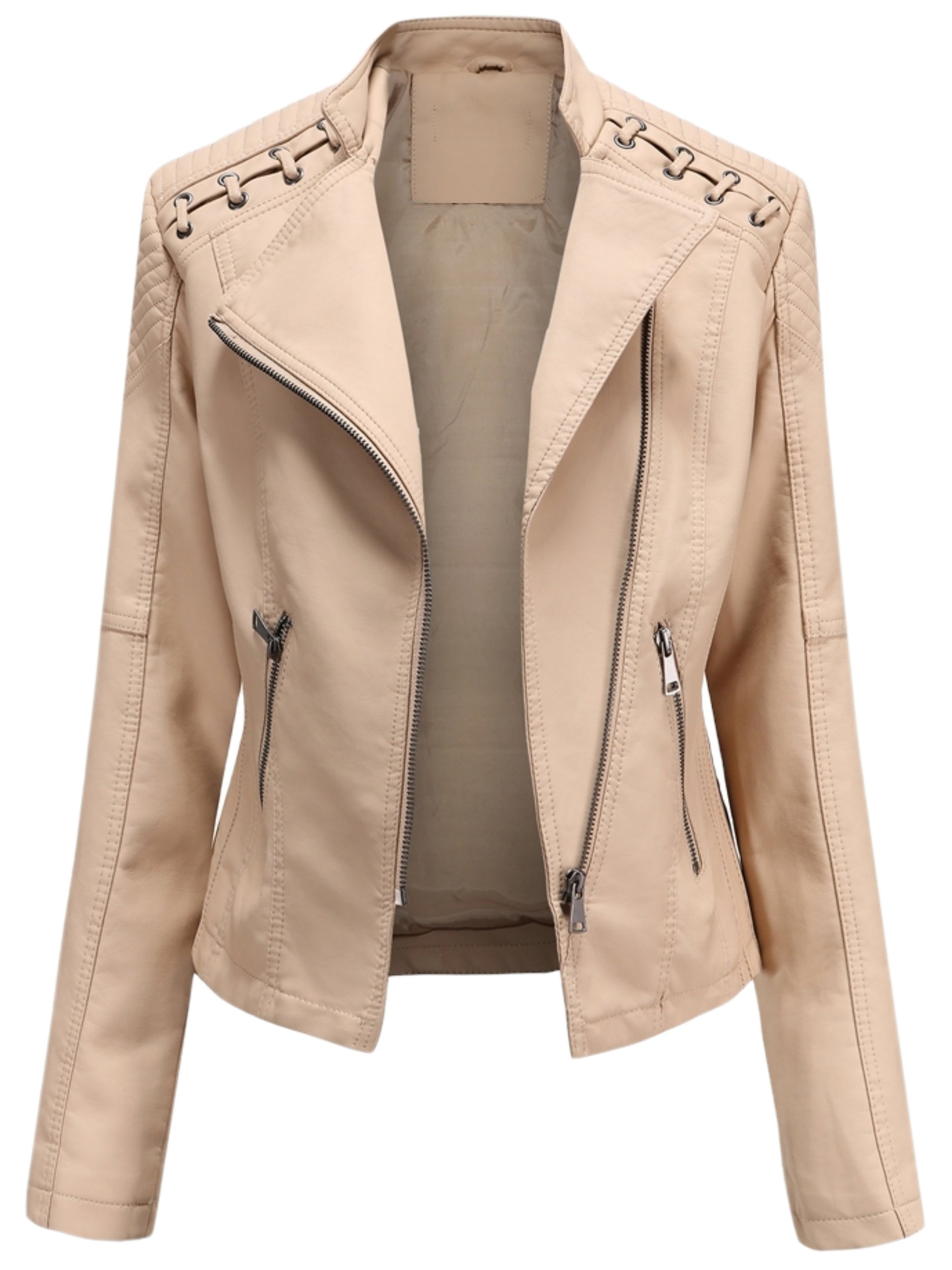 Stijlvolle waterbestendige PU leren ritsjas: perfect voor herfst en winter! Met luxe uitstraling en skinny fit voor een tijdloze look. Shop nu. afbeelding 7