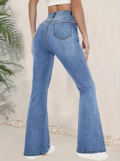 Modieuze hoge taille flared jeans van stretch denim | Stijlvol, comfortabel & veelzijdig afbeelding 4