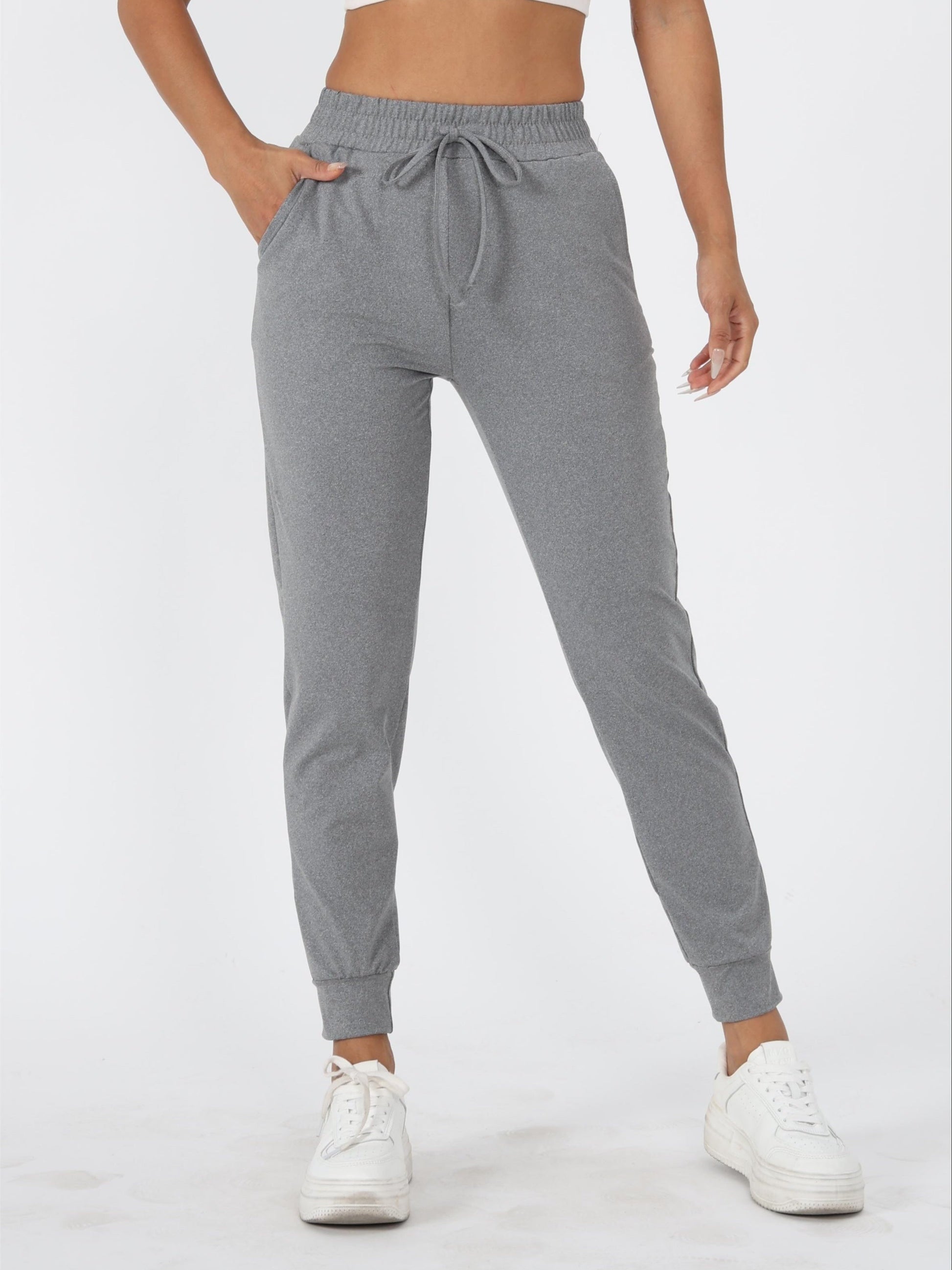 Effen kleur hardloopbroek | Comfortabel en ademend | Regular fit met zak | Ideaal voor lente en herfst afbeelding 11