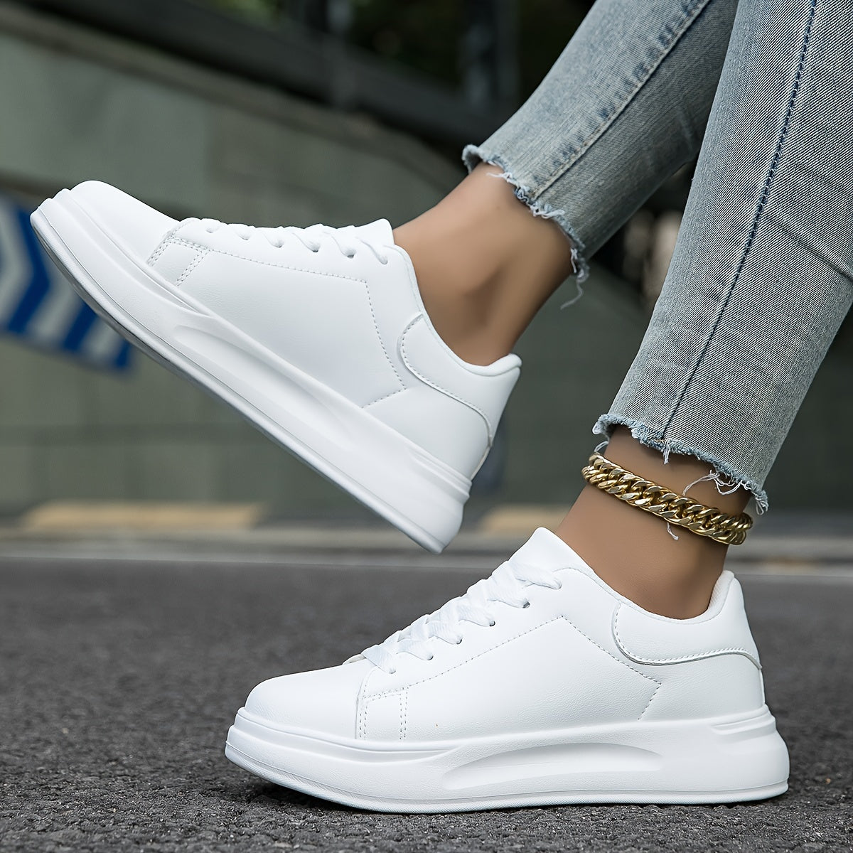 Milou | Stijlvolle Witte Leren Dames Sneakers
