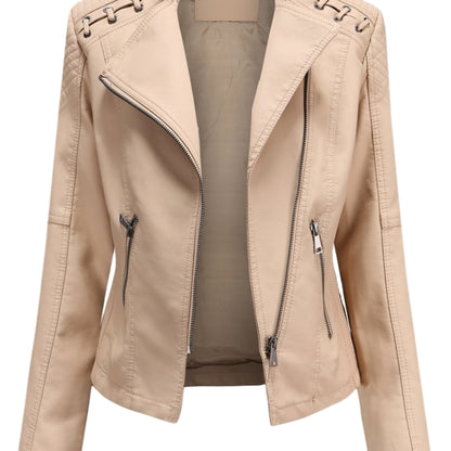 Stijlvolle waterbestendige PU leren ritsjas: perfect voor herfst en winter! Met luxe uitstraling en skinny fit voor een tijdloze look. Shop nu. afbeelding 18