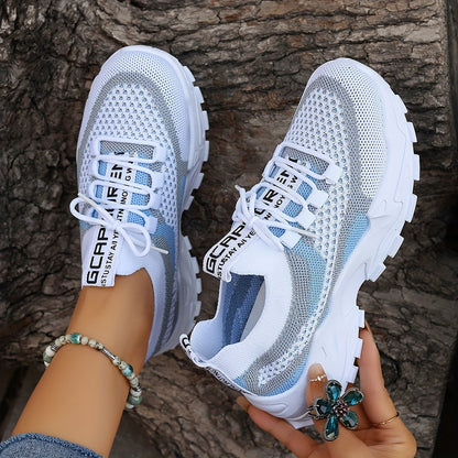 Colorblock gebreide sneakers afbeelding 3