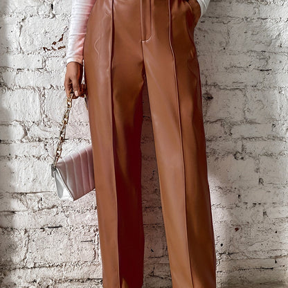 Stijlvolle hoge taille broek van katoenmix met luxe details | Perfect voor herfst en winter | Shop nu! afbeelding 14