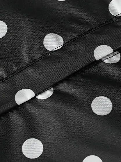 Stijlvolle Regenponcho-Jack: Klassieke Stippenprint van Katoenmix | Lente & Zomer Beschermd Tegen Regen | Lichtgewicht & Ademend met Ritssluiting afbeelding 7