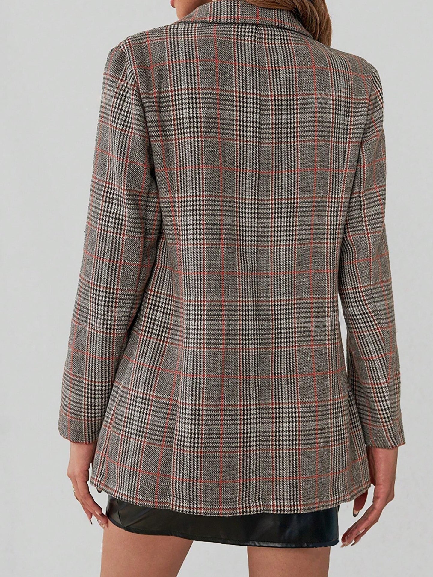 Elegante geruite blazer van luxe katoenmix | Stijlvolle laag voor elk seizoen | Modern en klassiek in één afbeelding 2