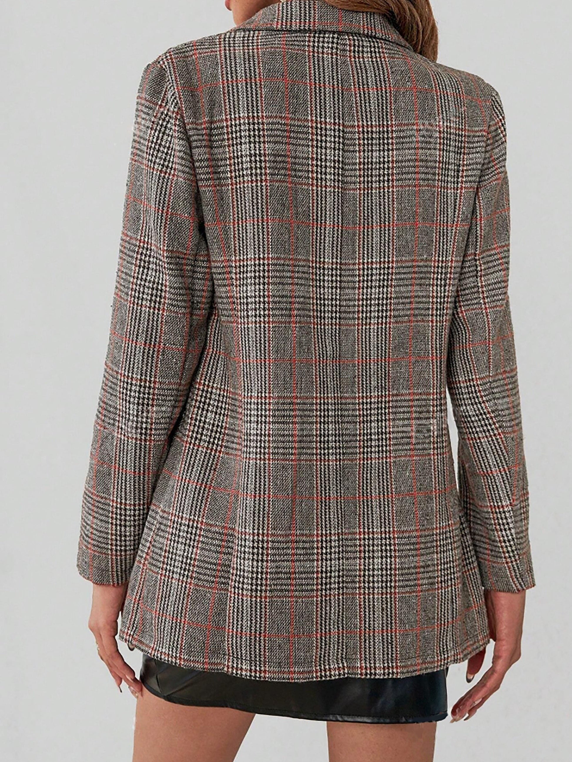 Elegante geruite blazer van luxe katoenmix | Stijlvolle laag voor elk seizoen | Modern en klassiek in één afbeelding 2