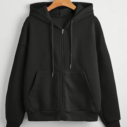 Stijlvolle herfst- en winterhoodie met korte lengte en capuchon | Comfortabele en modieuze keuze met hoogwaardige katoenmix | Verkrijgbaar in effen kleuren afbeelding 12
