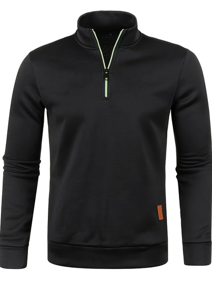 Heren fleece trui met halsrits