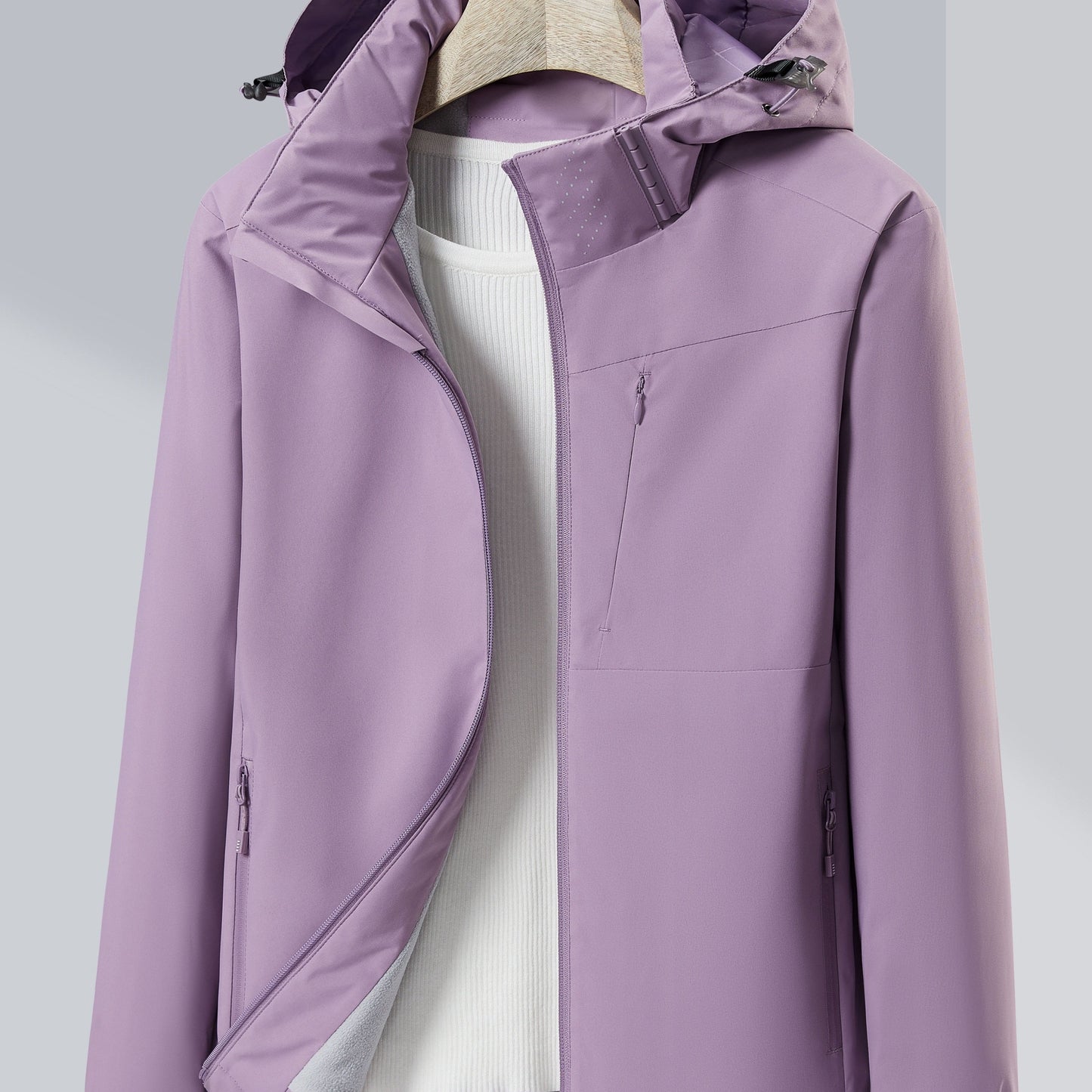 Wind- en Waterdicht Outdoorjack met Polarfleecevoering en Capuchon | Bescherming en Comfort voor Buitenavonturen afbeelding 12