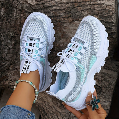 Colorblock gebreide sneakers afbeelding 6