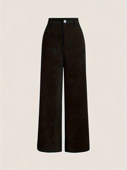 Vintage corduroy broek met hoge taille afbeelding 3