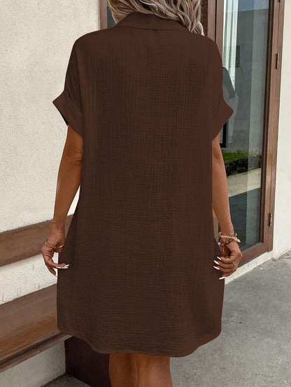 Stijlvolle katoenen overhemd jurk - Perfect voor zomerse dagen! Shop nu. afbeelding 7