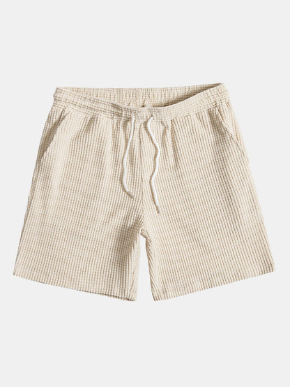 Stijlvolle Wafelpoloshirt en -shorts voor Heren