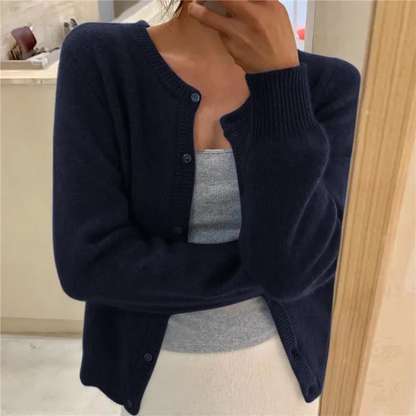 Emma | Effen kleur gebreid damesvest