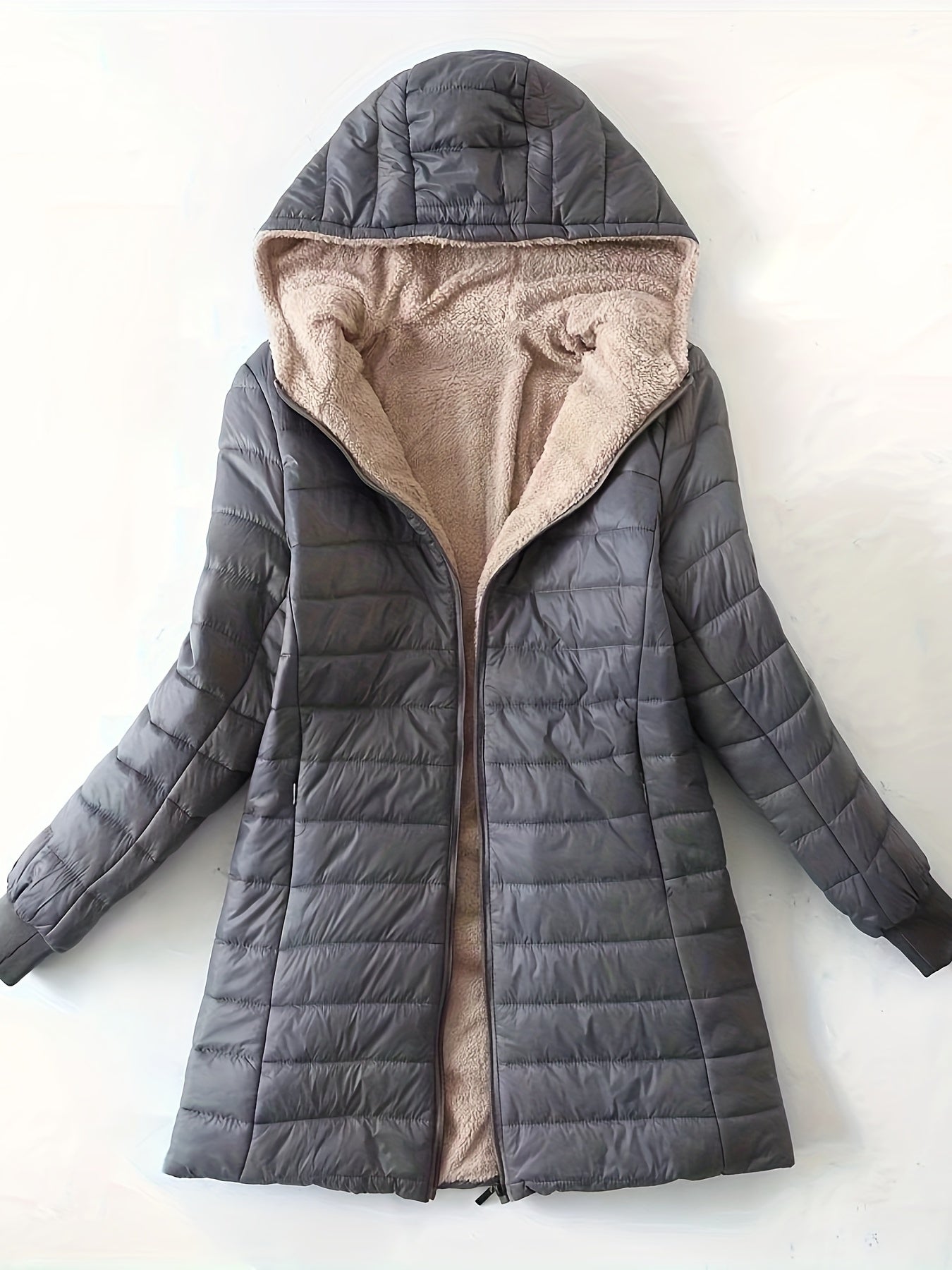 Feline fleece gevoerde jas - stijlvol én warm voor de herfst en winter afbeelding 2