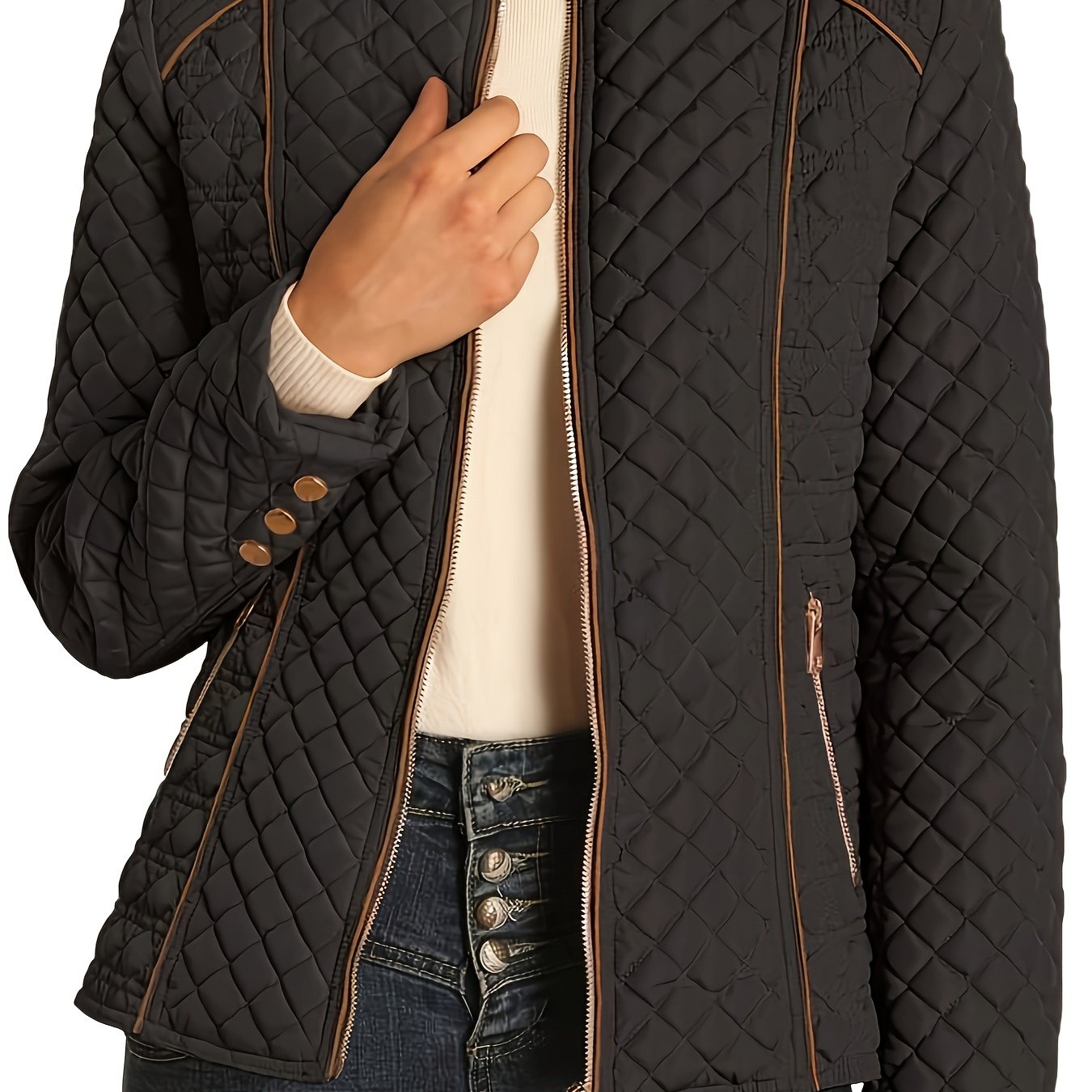 Duurzame gerecyclede gewatteerde donsjas - houd je warm met stijl! 🍃 afbeelding 6