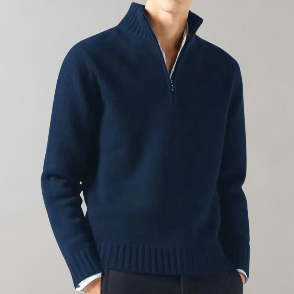 Stijlvolle heren sweater met halve rits - Comfortabel en veelzijdig in de lente, herfst en winter afbeelding 25