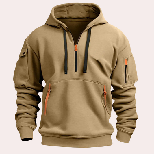 Blauwe heren hoodie