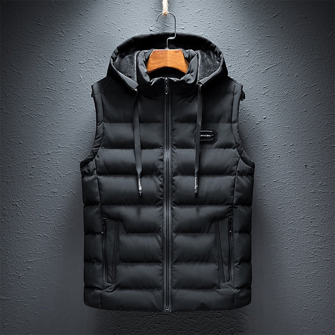 Emiel | Lange bodywarmer met capuchon voor heren