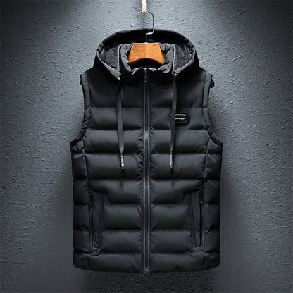 Emiel | Lange bodywarmer met capuchon voor heren