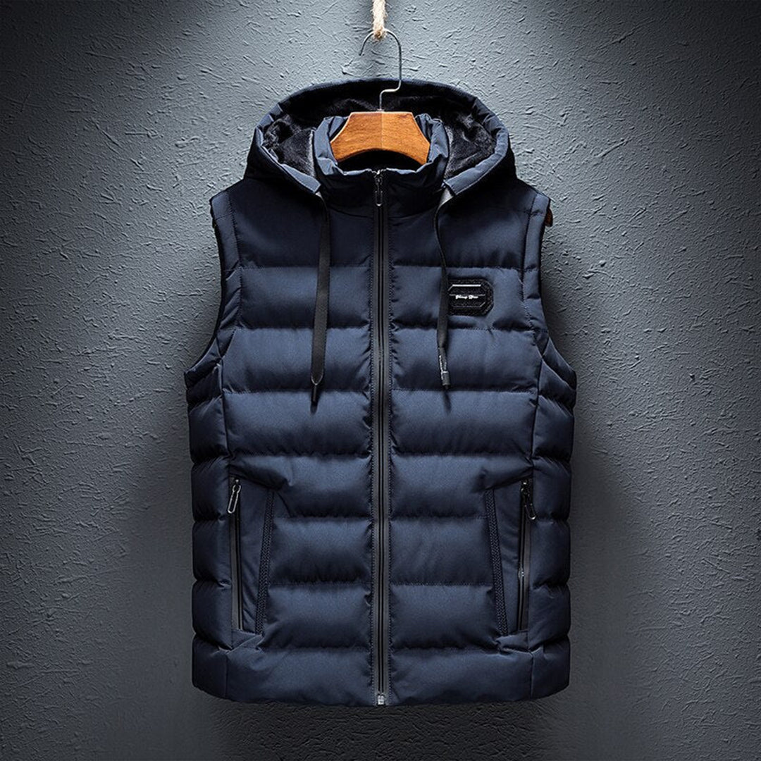 Emiel | Lange bodywarmer met capuchon voor heren