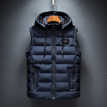 Emiel | Lange bodywarmer met capuchon voor heren