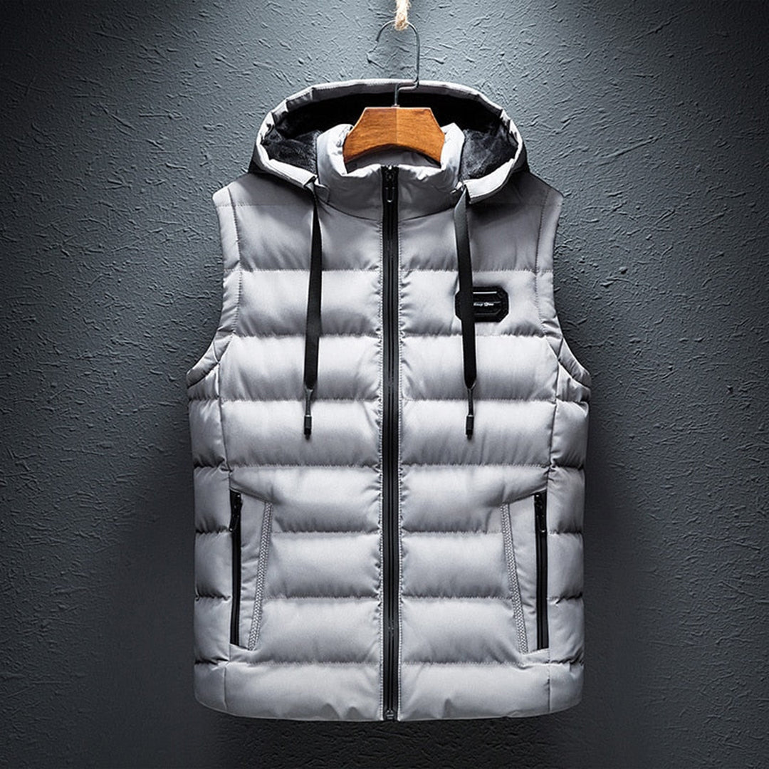 Emiel | Lange bodywarmer met capuchon voor heren