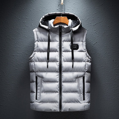 Emiel | Lange bodywarmer met capuchon voor heren