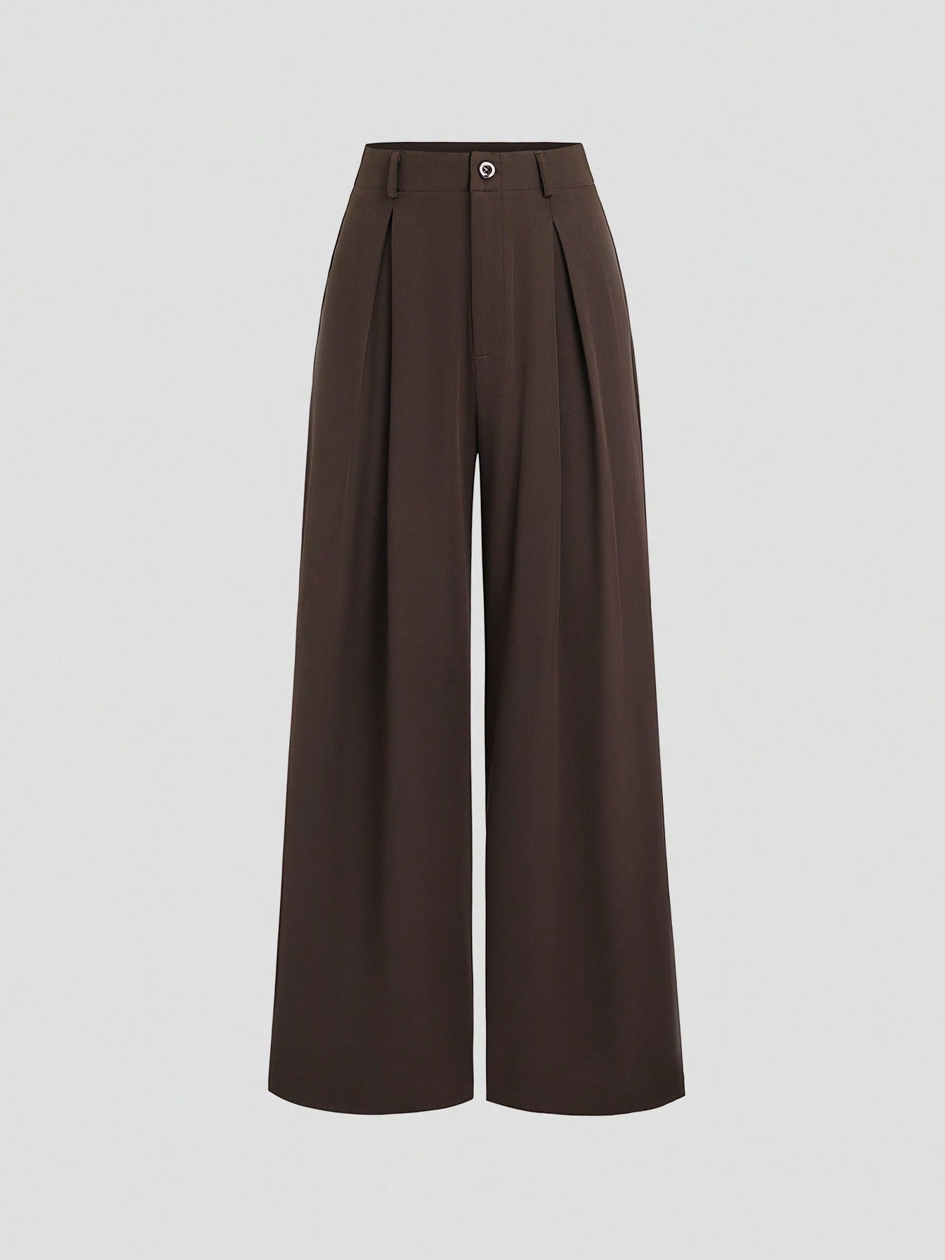 Geplooide broek met wijde pijpen en natuurlijke taille voor dames, geschikt voor werk in de herfst-85
