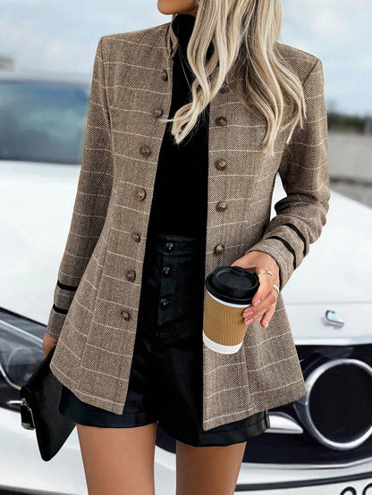 jas met kraag en één rij knopen in normale fit voor dagelijks gebruik, dames-26