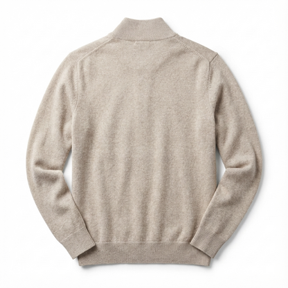 Merino V-hals trui met rits