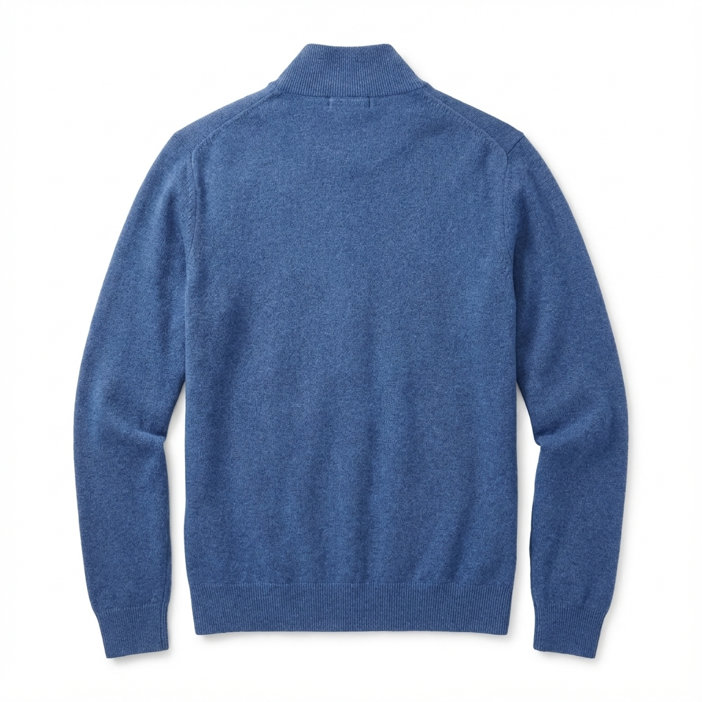 Merino V-hals trui met rits