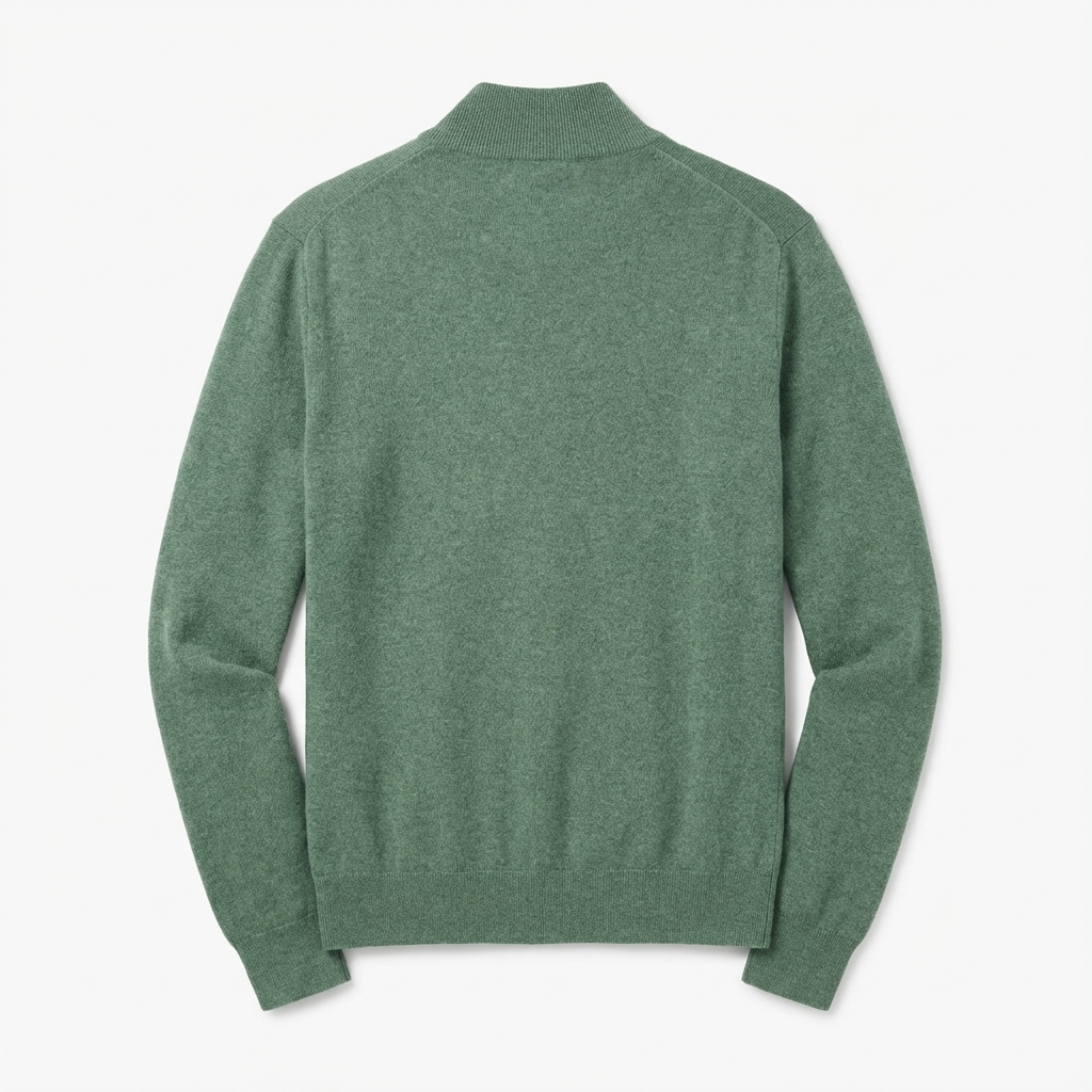 Merino V-hals trui met rits