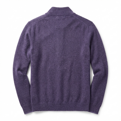 Merino V-hals trui met rits