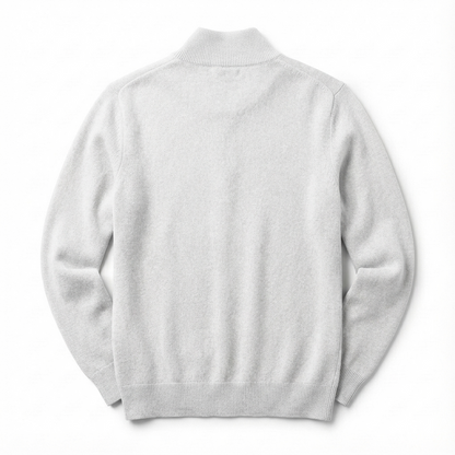 Merino V-hals trui met rits