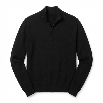 Merino V-hals trui met rits