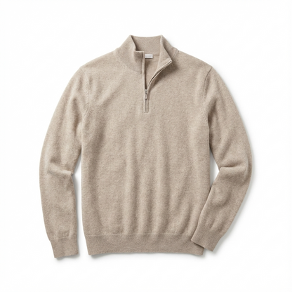 Merino V-hals trui met rits